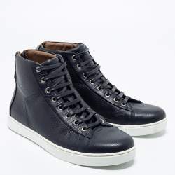 Gianvito Rossi Black Leather High Top Sneakers Size 43