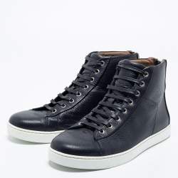 Gianvito Rossi Black Leather High Top Sneakers Size 43