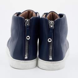 Gianvito Rossi Blue Leather High Top Sneakers Size 44