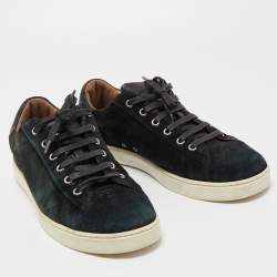Gianvito Rossi Black Suede Low Top Sneakers Size 41