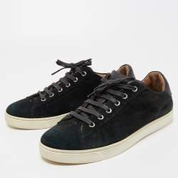 Gianvito Rossi Black Suede Low Top Sneakers Size 41