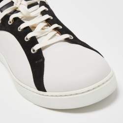 Gianvito Rossi White/Black Leather and Suede Low Top Sneakers Size 43
