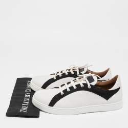Gianvito Rossi White/Black Leather and Suede Low Top Sneakers Size 43
