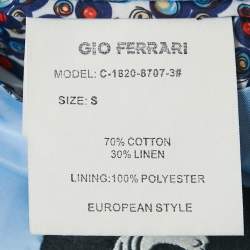 Pre Owned Gio Ferrari Grey Checkered Wool Blend Blazer S