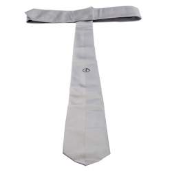 Pre Owned Giorgio Armani Grey Pinstripe Tonal Pattern Silk Jacquard Classic Tie