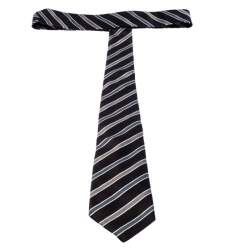 Giorgio Armani Black Silk Contrast Diagonal Striped Classic Tie