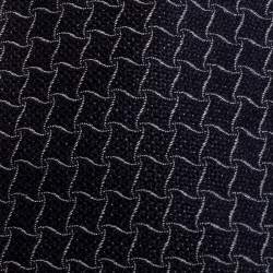 Pre Owned Giorgio Armani Navy Blue Patterned Silk Jacquard Classic Tie