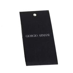 Pre Owned Giorgio Armani Black Chevron Jacquard Silk Tie
