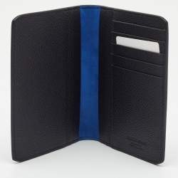 Pre Owned Giorgio Armani Black Leather Passport Holder
