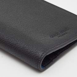 Pre Owned Giorgio Armani Black Leather Passport Holder