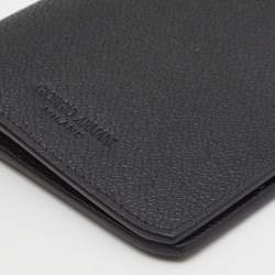 Pre Owned Giorgio Armani Black Leather Passport Holder