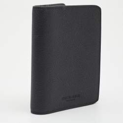 Pre Owned Giorgio Armani Black Leather Passport Holder