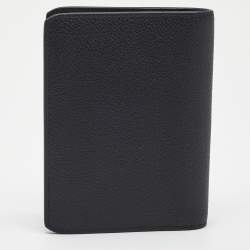 Pre Owned Giorgio Armani Black Leather Passport Holder