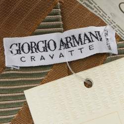 Giorgio Armani Cravatte Gold Striped Silk jacquard Tie