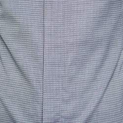 Giorgio Armani Grey Checkered Cotton Buttoned Up Shirt S