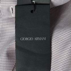 مملوكة مسبقًا Giorgio Armani Red/White Cotton Button-Down Shirt XXL