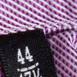 Pre Owned Giorgio Armani Purple Rope Striped Cotton Button Front Shirt 3XL