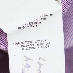 Pre Owned Giorgio Armani Purple Rope Striped Cotton Button Front Shirt 3XL