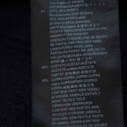 Pre Owned Giorgio Armani Navy Blue Speckled Wool & Silk Classic Trousers 4XL