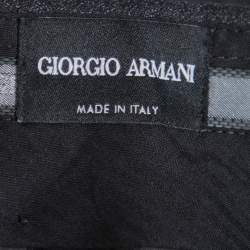 Pre Owned Giorgio Armani Black Speckled Wool & Silk Classic Trousers 4XL