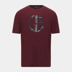 Giorgio Armani Maroon Logo Print Jersey T-Shirt XXL (IT 54)