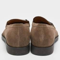 Giorgio Armani Brown Suede Slip On Loafers Size 43