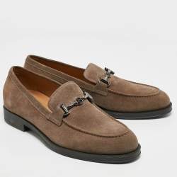 Giorgio Armani Brown Suede Slip On Loafers Size 43