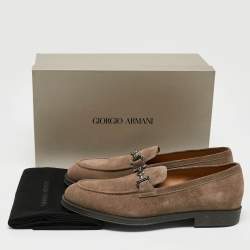 Giorgio Armani Brown Suede Slip On Loafers Size 43