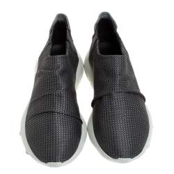 Giorgio Armani Grey Fabric and Suede Low Top Sneakers Size 41