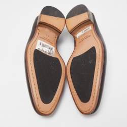 Giorgio Armani Dark Brown Leather Fringe Loafers Size 45