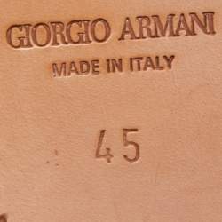 Giorgio Armani Dark Brown Leather Fringe Loafers Size 45