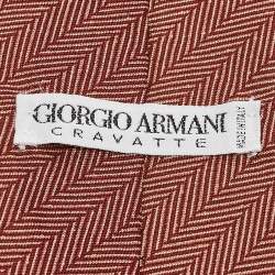 Giorgio Armani Vintage Brown Stripe Silk Traditional Tie 
