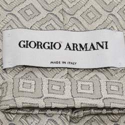 Giorgio Armani Grey Jacquard Silk Traditional Tie