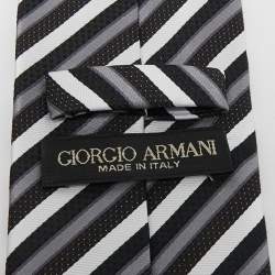 Giorgio Armani Multicolor Diagonal Striped Silk Tie 