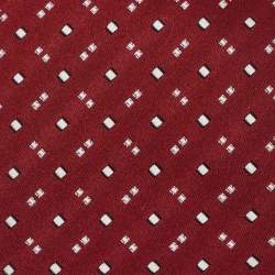 Giorgio Armani Burgundy Patterned Satin Silk Tie 