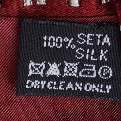 Giorgio Armani Burgundy Patterned Satin Silk Tie 