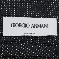 Pre Owned Giorgio Armani Black Jacquard Silk Traditional Tie 