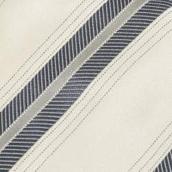 Pre Owned Giorgio Armani Cream Diagonal Striped Silk Tie
