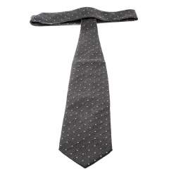 Giorgio Armani Diagonal Striped Wool and Silk Dotted Jacquard Tie
