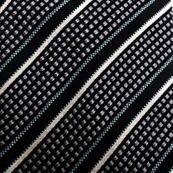 Pre Owned Giorgio Armani Vintage Black Diagonal Striped Silk Jacquard Traditional Tie