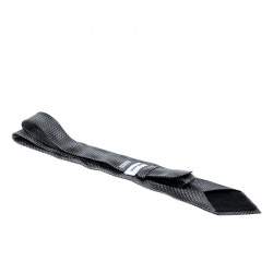 Giorgio Armani Grey and Black Abstract Print Traditional Silk Tie