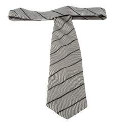 Pre Owned Giorgio Armani Vintage Grey Contrast Diagonal Striped Traditional Tie