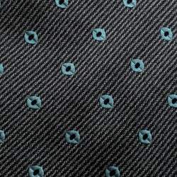 Pre Owned Giorgio Armani Cravatte Grey Striped Patterned Silk Jacquard Tie