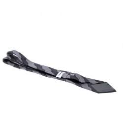 Giorgio Armani Grey Wave Pattern Silk Jacquard Traditional Tie