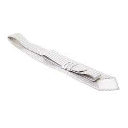 Pre Owned Giorgio Armani Monochrome Checked Silk Jacquard Traditional Tie