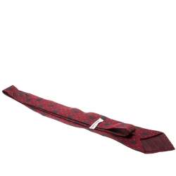 Pre Owned Giorgio Armani Vintage Burgundy Diamond Pattern Silk Jacquard Traditional Tie