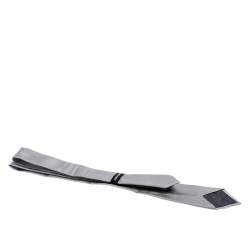 Pre Owned Giorgio Armani Grey Tonal Pinstripe Silk Jacquard Classic Tie