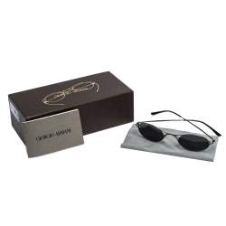 Giorgio Armani Matte Gunmetal/ Grey AR6018-T Frames of Life Oval Sunglasses