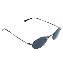 Giorgio Armani Matte Gunmetal/ Grey AR6018-T Frames of Life Oval Sunglasses