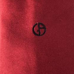 Giorgio Armani Red Logo Embroidered Silk Tie Giorgio Armani | TLC